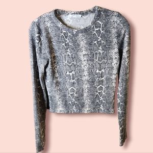 ZARA TRAFALUC Snakeskin Print Long Sleeve Crew Neck Shirt - Soft!